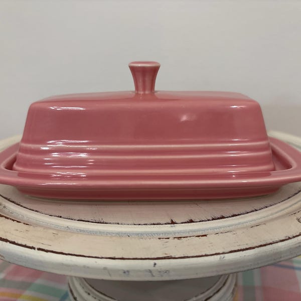 FIESTA P86 Small Butter Dish ROSE PINK Fiestaware ceramic 1/4 lb butter dish