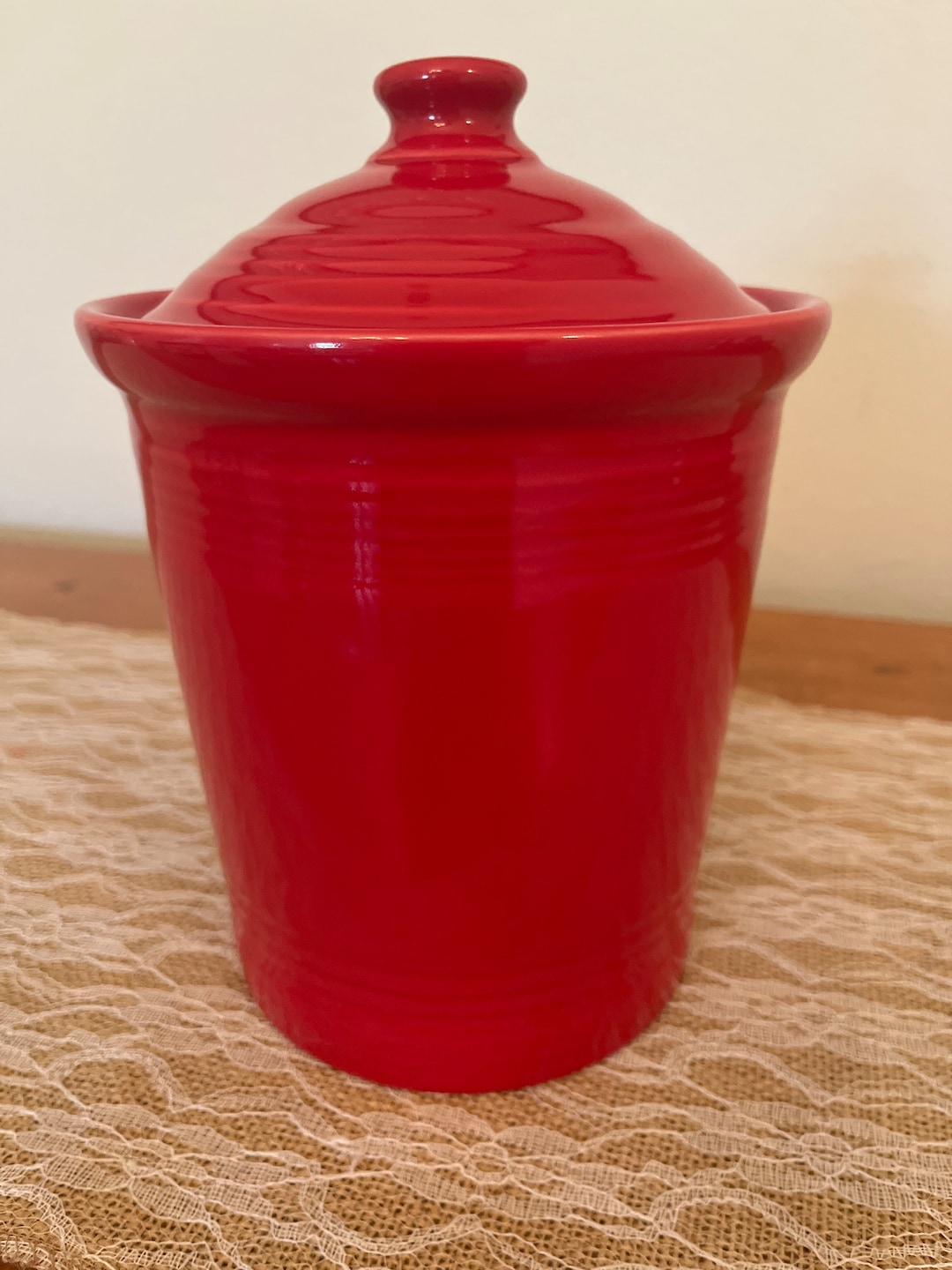 Fiesta MEDIUM 2 Quart CANISTER SCARLET Red Fiestaware Kitchen Canister
