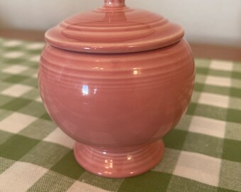 Fiesta Individual Sugar Bowl P86 ROSE PINK Fiestaware Sugar Bowl Trinket Box Cottom Ball Holder