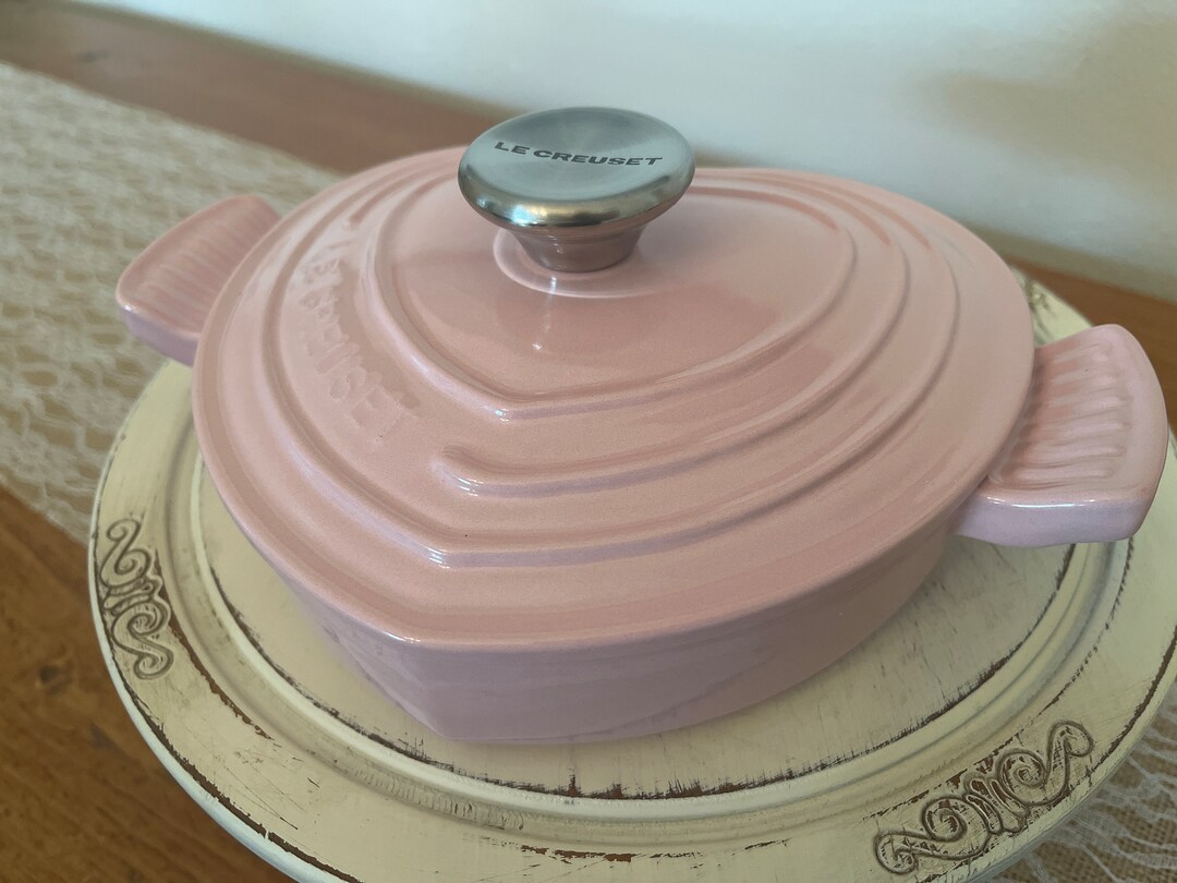 Le Creuset CHIFFON PINK HEART 1 Liter Cast Iron Cocotte Like Etsy
