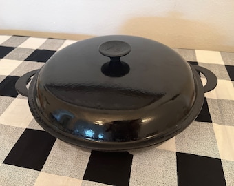 Le Creuset #30 3.5 Quar BRAISER in Black by ENZO MARI cast iron fry pan french cookware covered frying pan