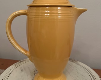 Fiesta Vintage Coffee Server ORIGINAL YELLOW Fiestaware Coffee Pot Antique Pottery