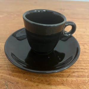 Fiesta AD Demitasse Cup and Saucer Set BLACK Fiestaware AD Collectible Cup