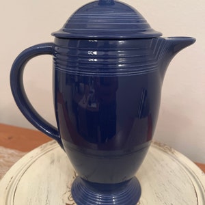 Fiesta Vintage Coffee Server COBALT BLUE Fiestaware Coffee Pot Antigue Pottery