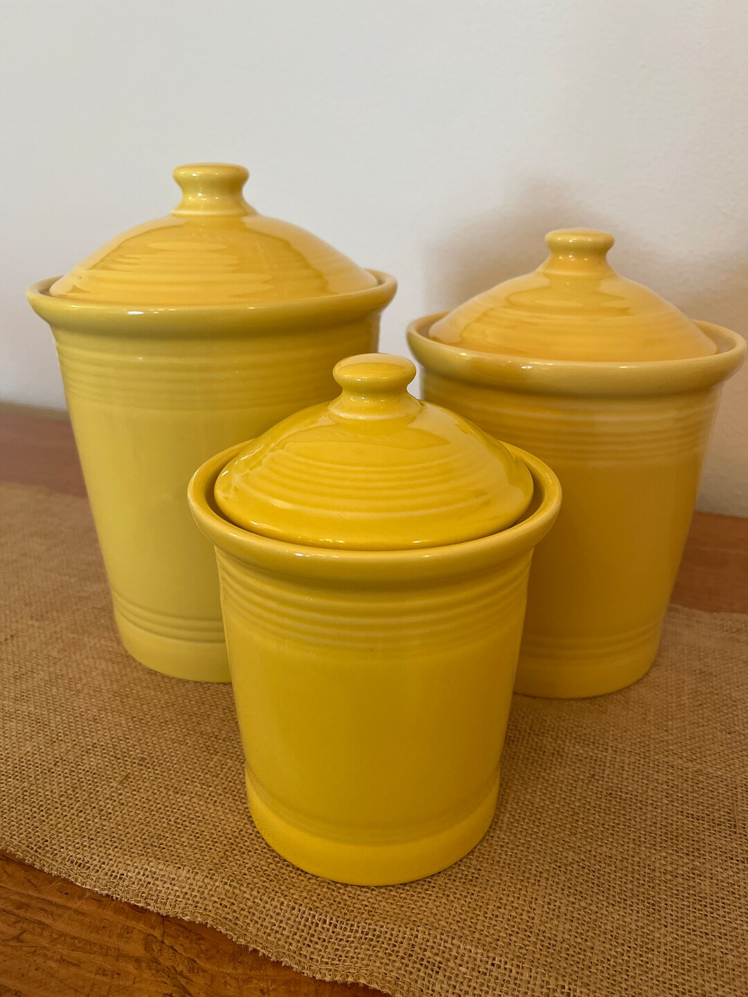 Fiesta CANISTER SET SUNFLOWER Yellow Fiestaware Kitchen Canister Set of