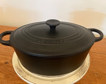Le Creuset  #25 3.5 Quart Oval Dutch Oven - BLACK FOUNDRY Cast Iron Pot Camping Cookware