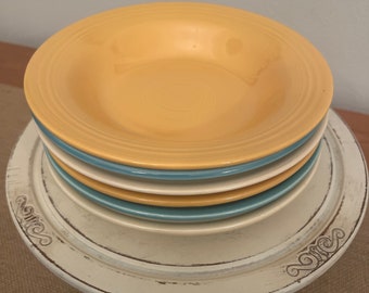 Fiesta Stacking 9" Rim Soup Bowl - DEEP PLATE-VINTAGE 6 Original Colors