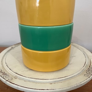 FIESTA Vintage KITCHEN KRAFT Stacking Regrigerator Keepers Green or Yellow Vintage Kitchen Storage