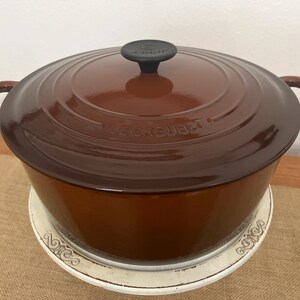 Le Creuset #28 7.25 Quart Round Dutch Oven FIG BROWN Large Cast Iron Cookware
