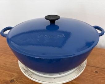 Le Creuset #32 7.25 Quart Marmite Bouillabaisse Soup Pot in Marseille Blue Dutch Oven Cast Iron