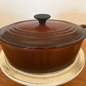 Le Creuset #23 2.75 Quart Oval Dutch Oven FIG BROWN Cast Iron Pot Cookware