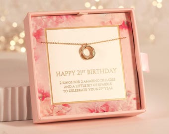 21st birthday gift idea for her | 21 birthday silver necklace for daughter friend granddaughter | Personalised 21st gift in the UK
