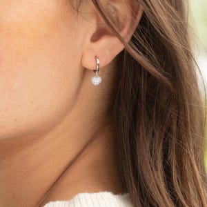 Heart Huggy Hoop Earrings | Sterling Silver Heart Hoops | Birthday or Christmas Gift Idea for her