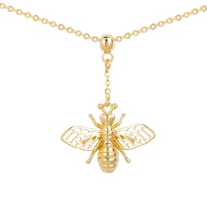 Sterling Silber Bumble Bee Halskette | Goldanhänger Bienen | Biene Halskette Geschenk für sie