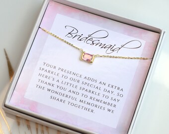 Bridesmaid Necklace | Thank you Gift | Jewellery for Bridesmaid with Quote