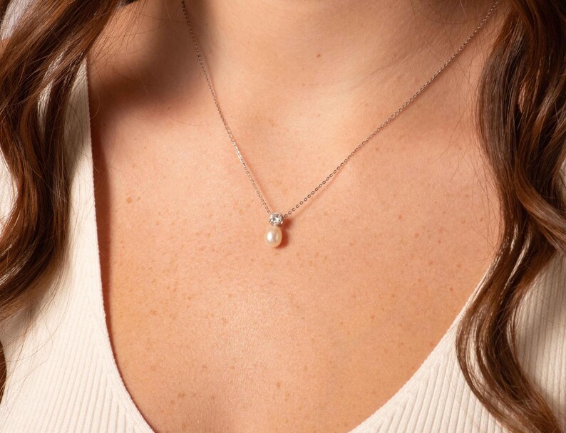 Freshwater Pearl and 1ct Diamond Necklace Matching Pearl and Diamond