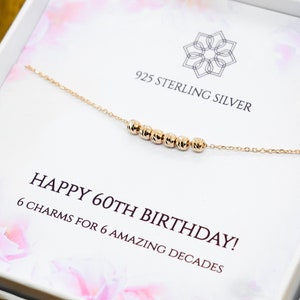 6 circles for 6 decades | 60th birthday gift necklace  |  Happy 60th necklace