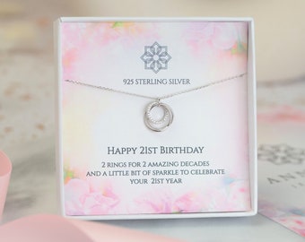21st birthday gift idea for her | 21 birthday necklace for daughter niece best friend granddaughter | Personalised 21st gift in the UK