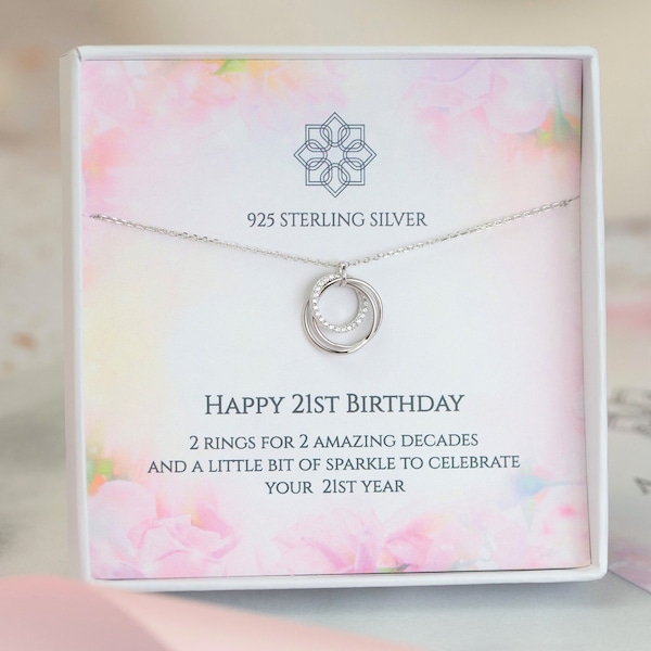 21st birthday gift idea for her | 21 birthday necklace for daughter niece best friend granddaughter | Personalised 21st gift in the UK