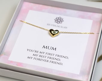 Mum Heart Necklace | Mother's Day Gift Idea | Mum Quote | Sterling Silver Pendant