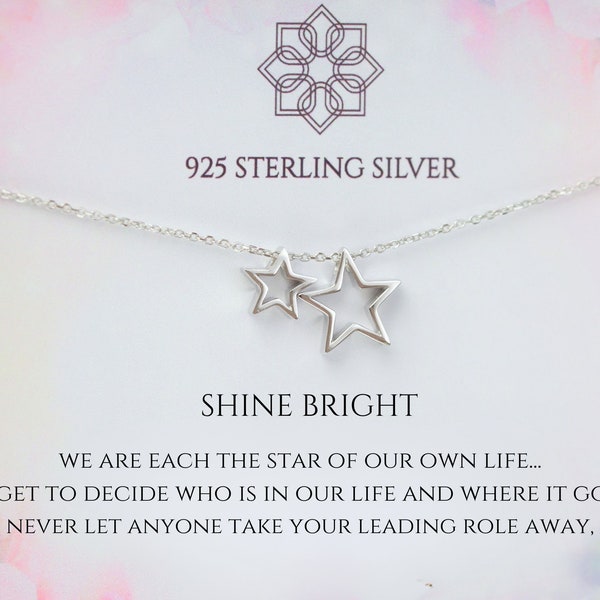 Star Necklace | Shine Bright Inspirational Quote | Christmas Gift for Her