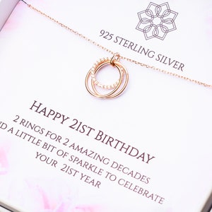 21st birthday gift idea for her 21 birthday silver necklace for daughter friend granddaughter Personalised 21st gift in the UK image 5