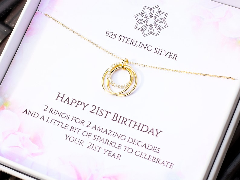 21st birthday gift idea for her 21 birthday silver necklace for daughter friend granddaughter Personalised 21st gift in the UK image 7
