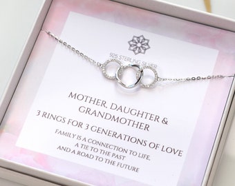 3 Generations Necklace | Daughter Mother and Grandmother l Mothers Day Gift Idea