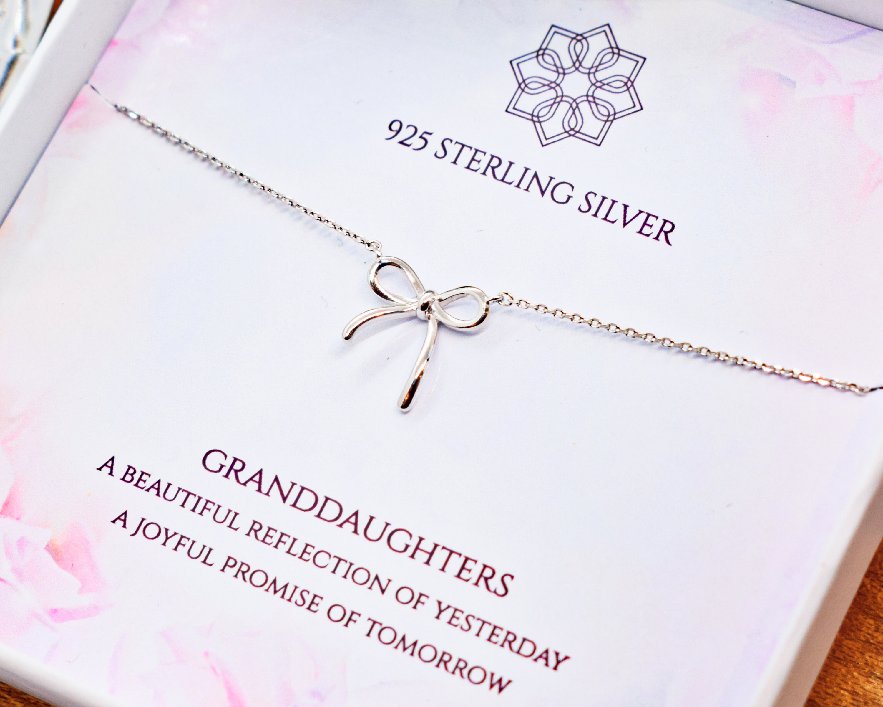 Necklace for granddaughter Sterling silver bow necklace Etsy