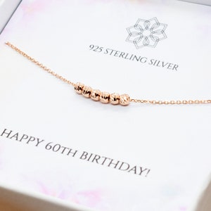 60th birthday gift idea for her | 6 decades necklace | Rose gold 60th necklace