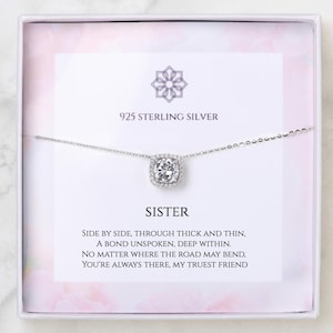 Halskette für Schwester | Geschenkidee für Schwester Stiefschwester Halbschwester | Personalisiertes Geschenk für sie