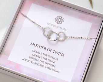 Mum of Twins Necklace | Mothers Day Gift Idea for Twin Mum | New Baby Twins Gift