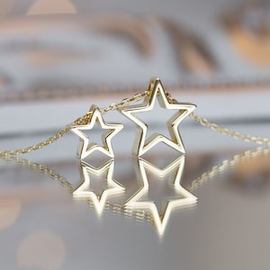 Stern Halskette Sterling Silber | Minimalist Stern Kette Rose Gold | Weihnachtsgeschenk für Sie