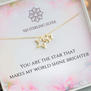 Stern Halskette Sterling Silber | Minimalist Stern Kette Rose Gold | Weihnachtsgeschenk für Sie