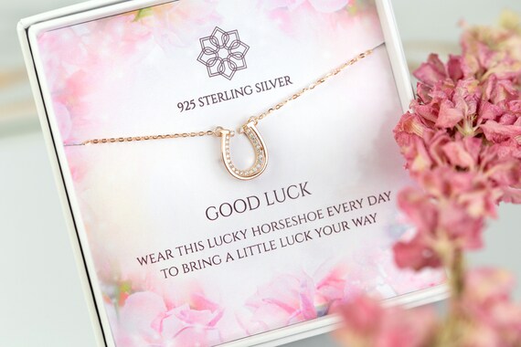 Good Luck Gift for Her Horseshoe Necklace Sterling Silver Horseshoe Pendant Etsy UK