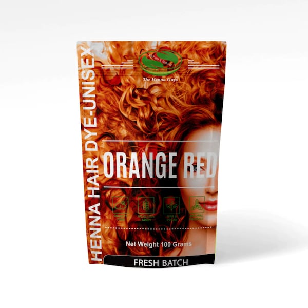 Henné rosso arancio per capelli - Colore naturale per capelli - Colore per capelli senza sostanze chimiche - The Henna Guys