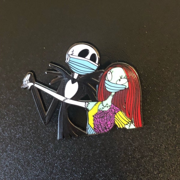 Jack Skellington and Sally in Mask Fantasy Pin!