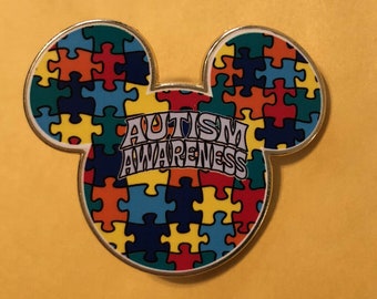 Disney Fantasy Pin Autism Awareness Pin Mickey Head Puzzle Piece Pin 2021