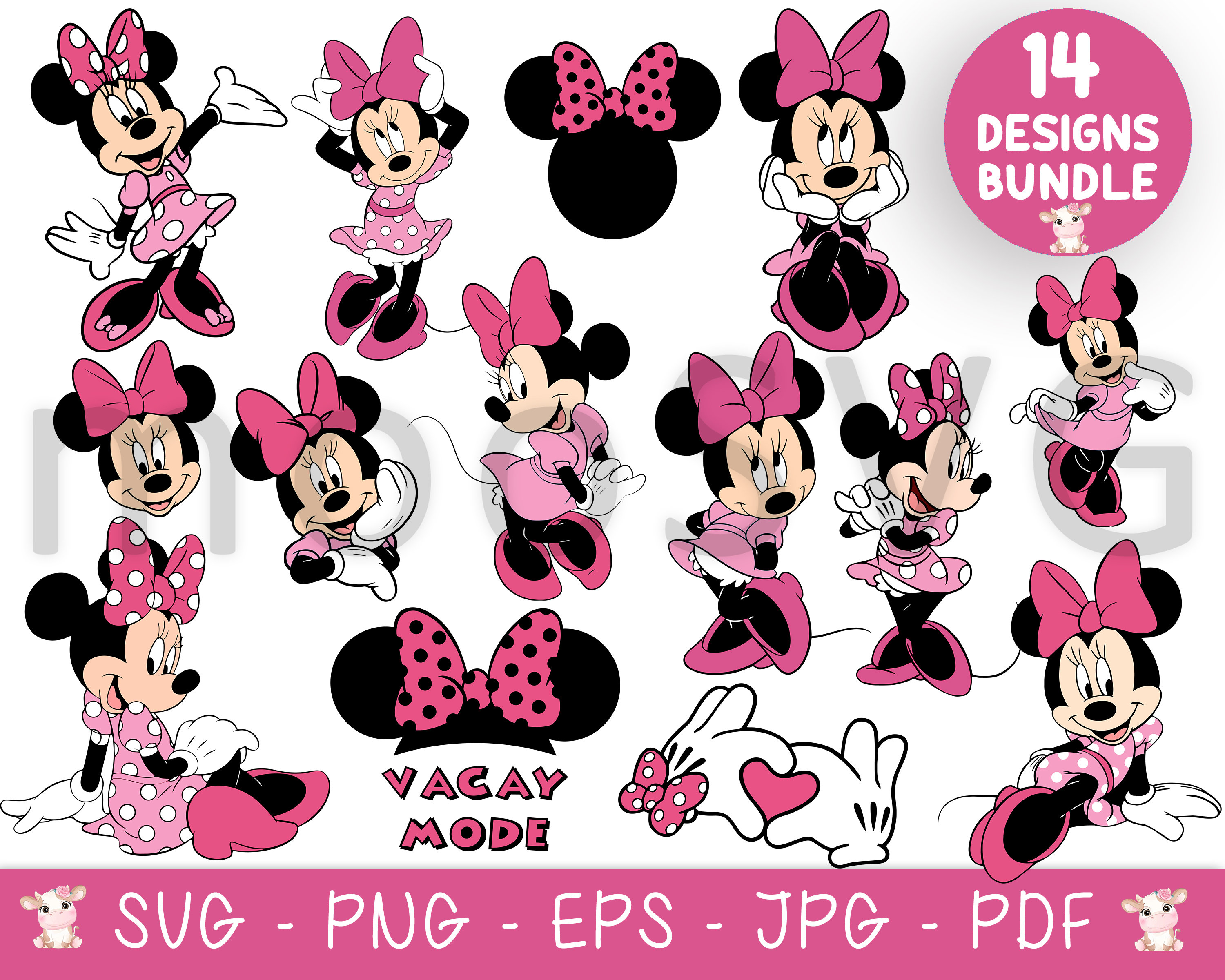 Minnie pink clipart - Etsy México