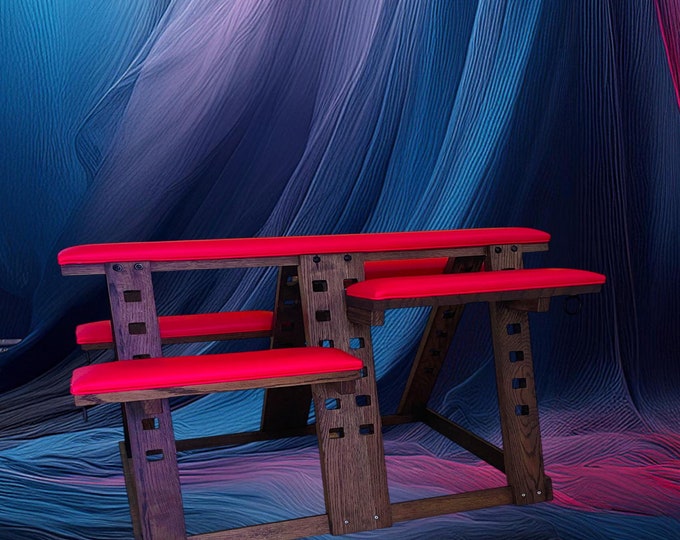 Featured listing image: Spanking Bench | BDSM Dungeon Sex Kink Furniture | Easy No Tool Adjustment | Impact Play | Bondage | Restraint | Discipline | Submission