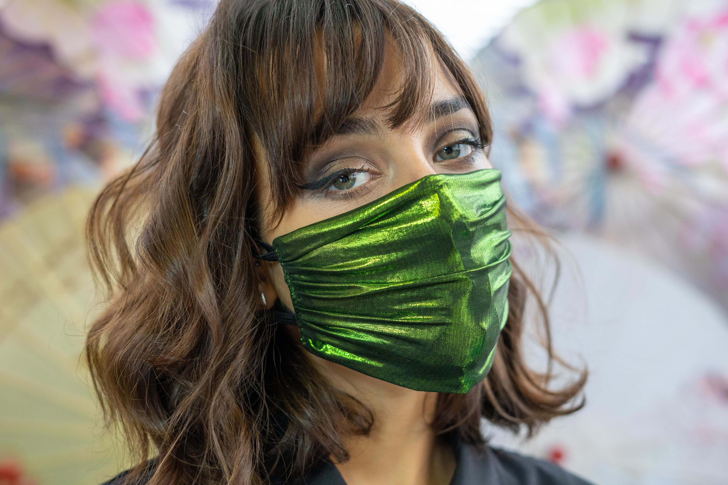 Holographic Metallic Face Mask Luxury Shiny Face Mask Etsy UK