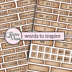 Inspirerende woorden voor uw ongewenste tijdschriften, Bullet Journal, Journaling Prompts, Scrapbook Collage, Art Book, Cricut Ready