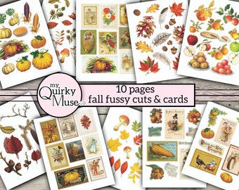 Fall Ephemera Fussy Cuts: Thanksgiving Journaling Tags (Digital Download)