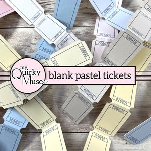 Blank Pastell Tickets zum Verschönern Ihrer Junk Journals, Cluster Elemente, Party Dekor, Brautparty, Hochzeit Gastgeschenke, Getränke Tickets