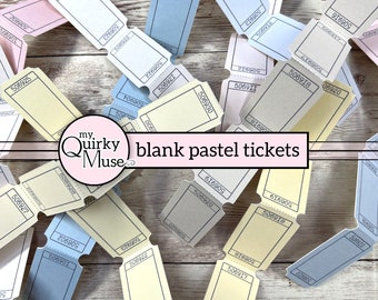 Blank Pastel Tickets: Junk Journal Embellishments (Digital Download)