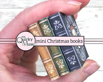 Christmas Mini Book Fun a Little Project, Tree Ornament, Christmas Decor, Mini Junk Journal, Miniature Santa, Stocking Stuffer, Xmas Crafts