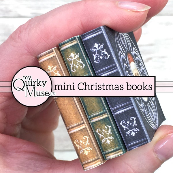 Christmas Mini Book Fun a Little Project, Tree Ornament, Christmas Decor, Mini Junk Journal, Miniature Santa, Stocking Stuffer, Xmas Crafts