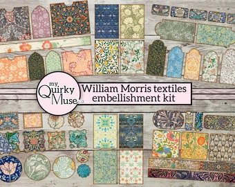 William Morris Ephemera Kit: Junk Journal Embellishments (Digital Download)