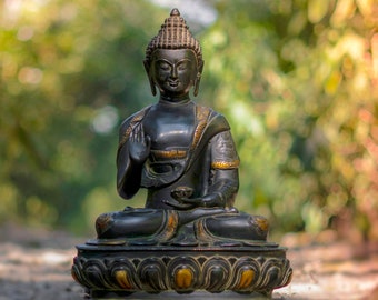 Handmade Brass Gautam Buddha Statue - Home Decor (17.5 inch)