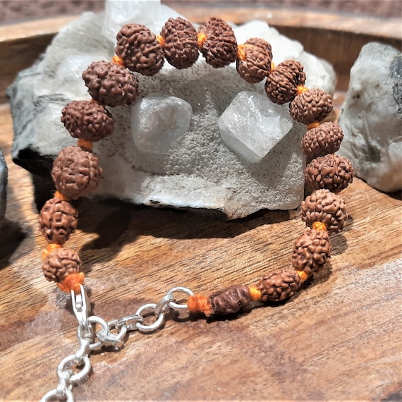 Authentic Beautiful 5 Mukhi Rudraksha Bracelet In Silver (7mm -9Grams) |  Rudrapuja